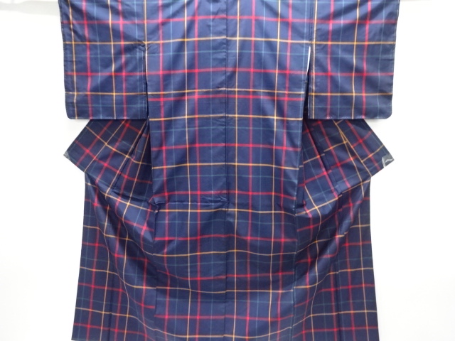 JAPANESE KIMONO / OSHIMA TSUMUGI / WOVEN GRID